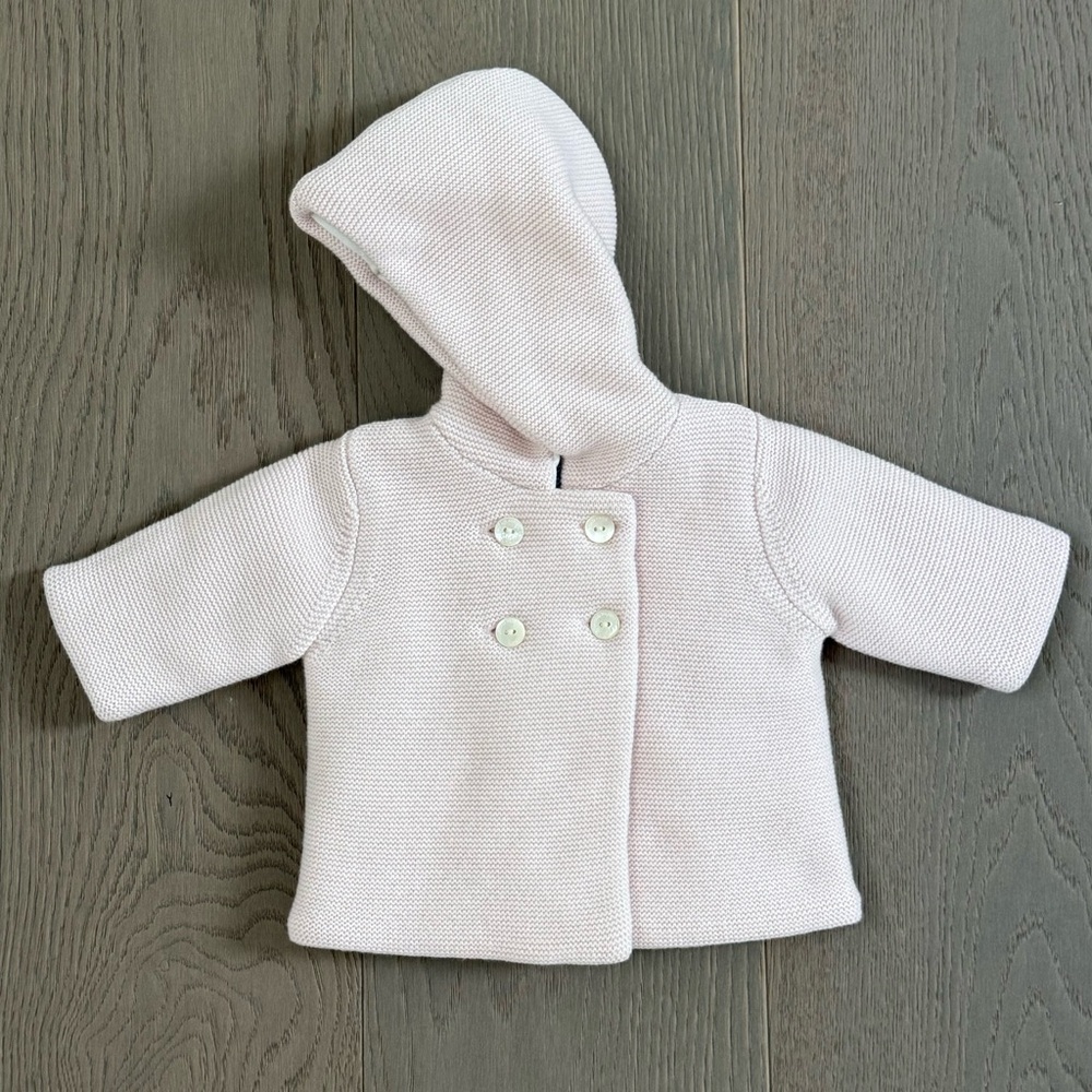 Baby girl lined burnous jacket jacket - jacadi pale pink